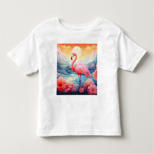Tropical Flamingo with Flowers-76280 Toddler T-shirt