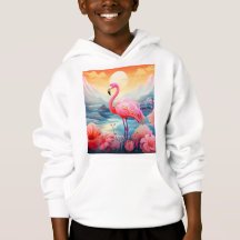 Tropical Flamingo with Flowers