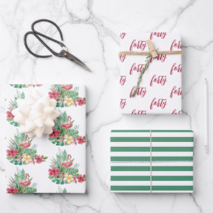 Tropical Flamingo  Wrapping Paper Sheets