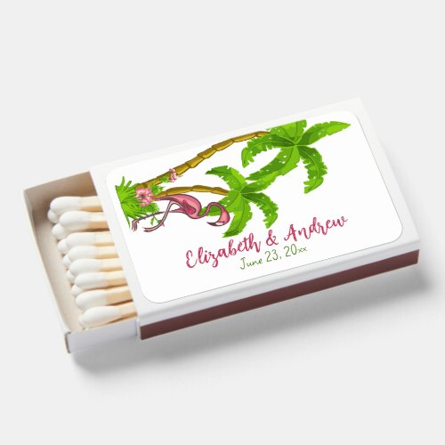 Tropical Flamingos and Flowers Matchbox  Matchboxes
