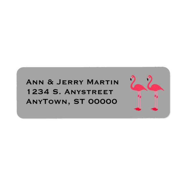 tropical flamingos custom return address label (Front)