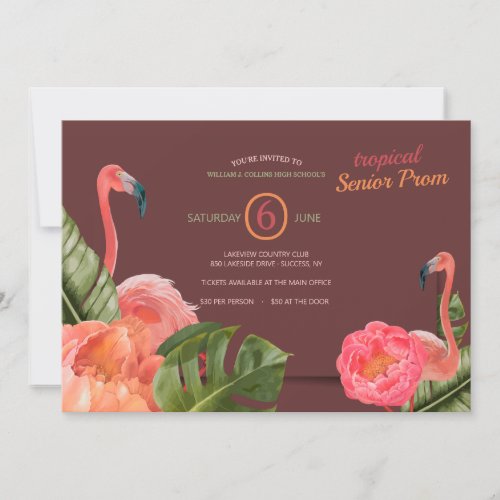 Tropical Flamingos Prom Invitations