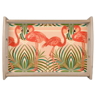 Tropical Flamingos Serving Tray