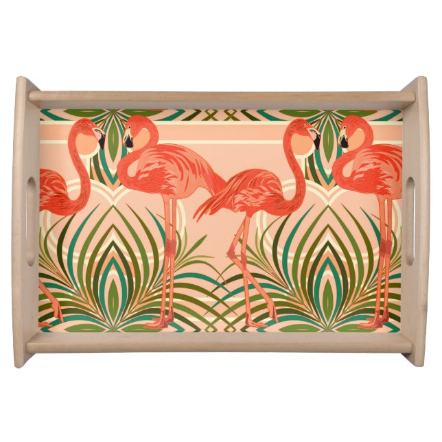 Tropical Flamingos Serving Tray (Front)