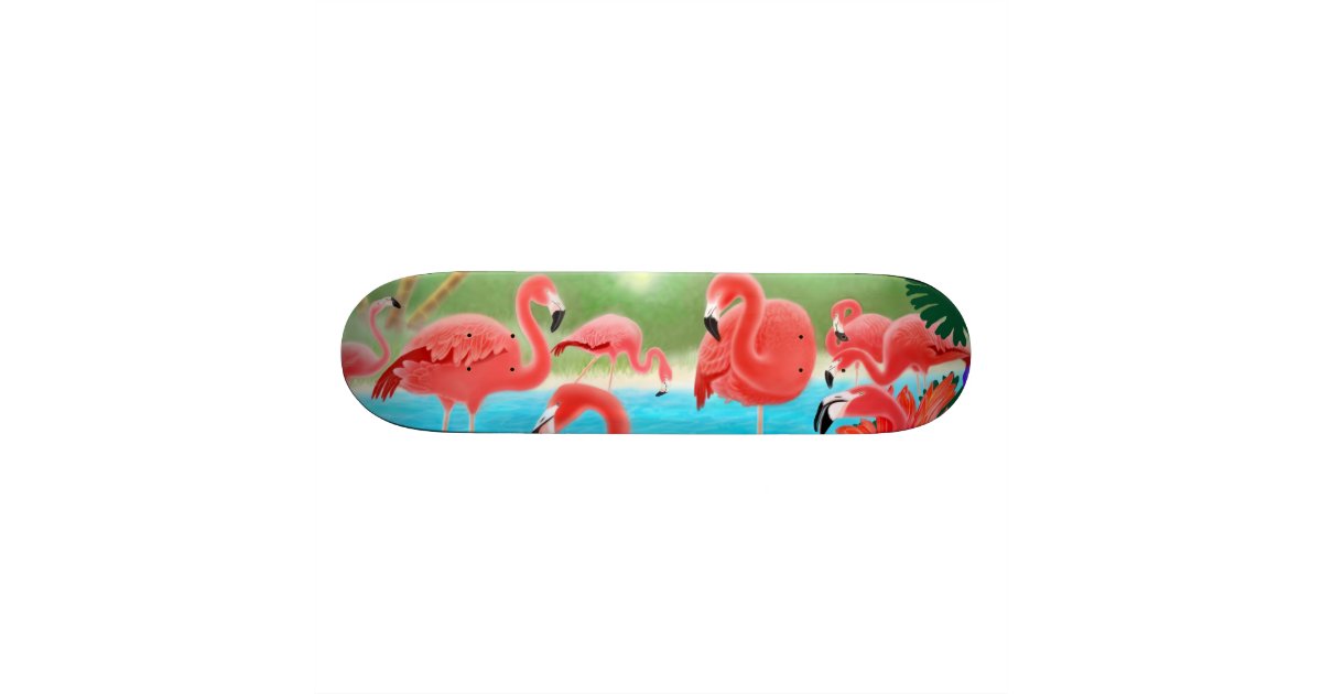Tropical Flamingos Skateboard | Zazzle.com