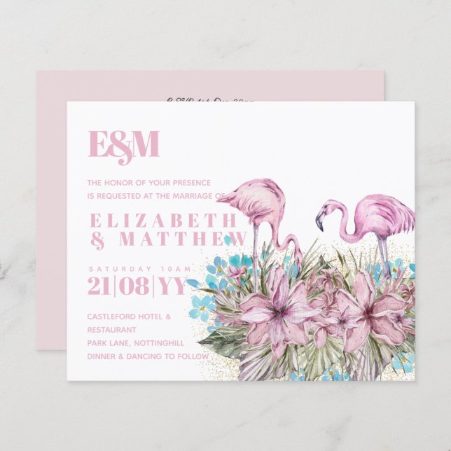 Tropical Flamingos Wedding (Front/Back)