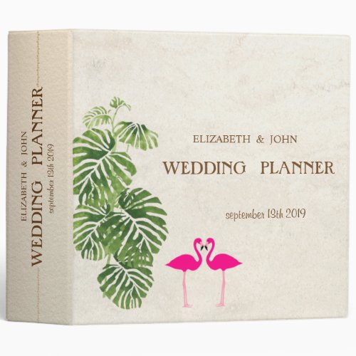 Tropical Flamingos  Wedding Binder