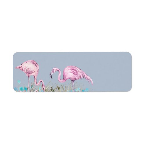 Tropical Flamingos Wedding Label