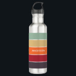 Tropical Flavors Color Block Personalized Name Stainless Steel Water Bottle<br><div class="desc">This colorful and modern design features a color-block pattern in tropical hues with your personalized name #waterbottles #drinkware #personalizedgifts</div>