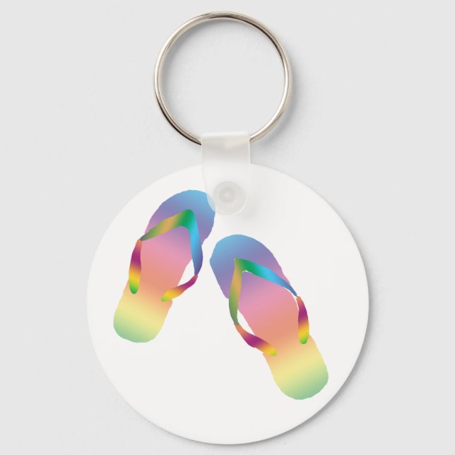 Tropical Flip Flops 1 Keychain (Front)