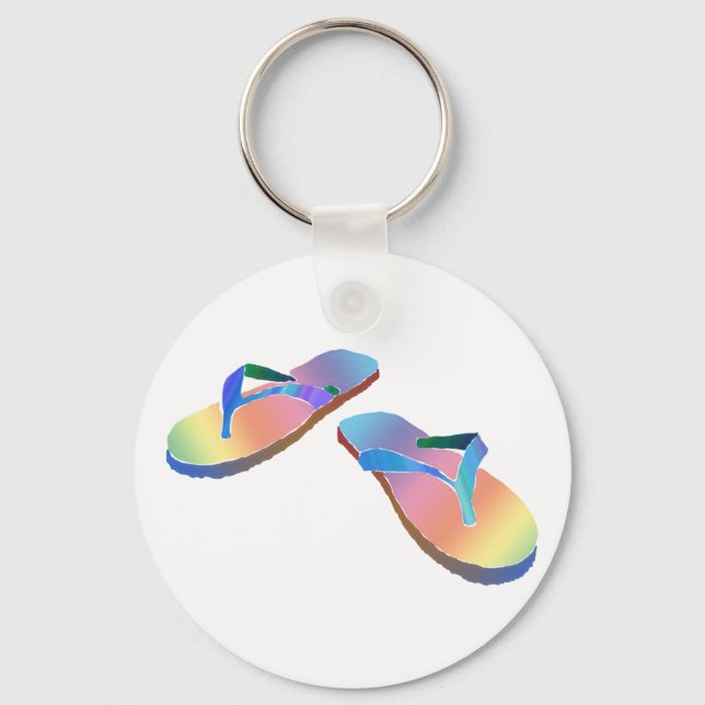 Tropical Flip Flops 2 Keychain (Front)