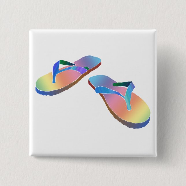 Tropical Flip Flops 2 Pinback Button (Front)