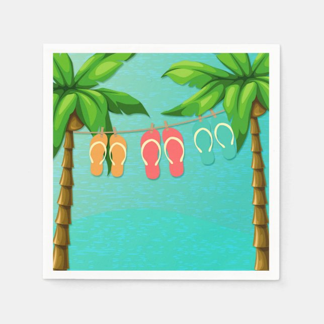 Tropical Flip Flops Napkins (Front)