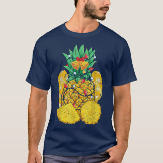 Tropical Flip Flops Pineapple Xmas Lights Christma T-Shirt