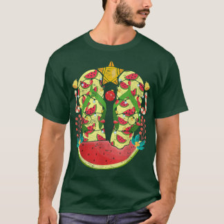Tropical Flip Flops Watermelon Xmas Lights Christm T-Shirt