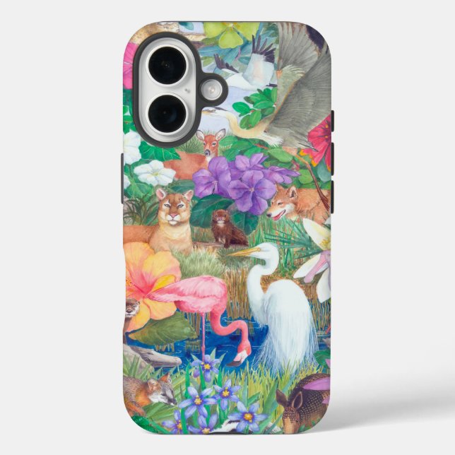 Tropical Flora and Fauna IPhone Case (Back)