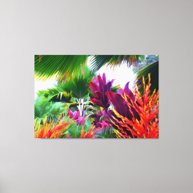 Tropical Flora Fantasy Wrapped Canvas Print (Front)