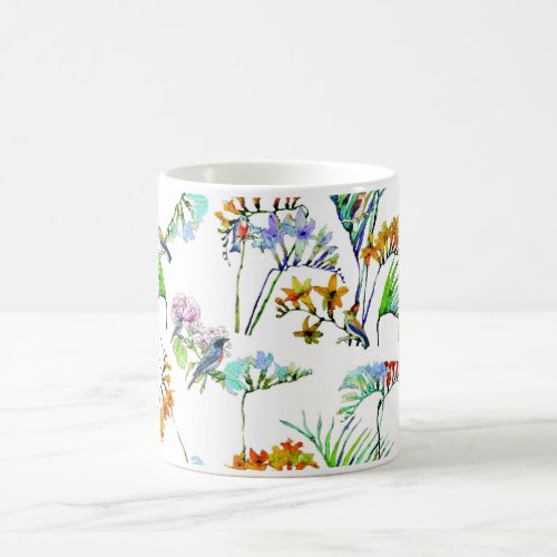 Tropical flora fauna bird flower coffee mug