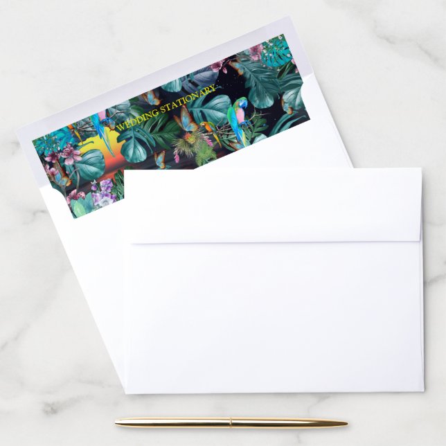 Tropical Flora Paradise at Sunset Envelope Liner (Desk)