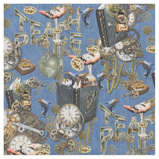 Tropical Flora Paradise at Sunset Fabric