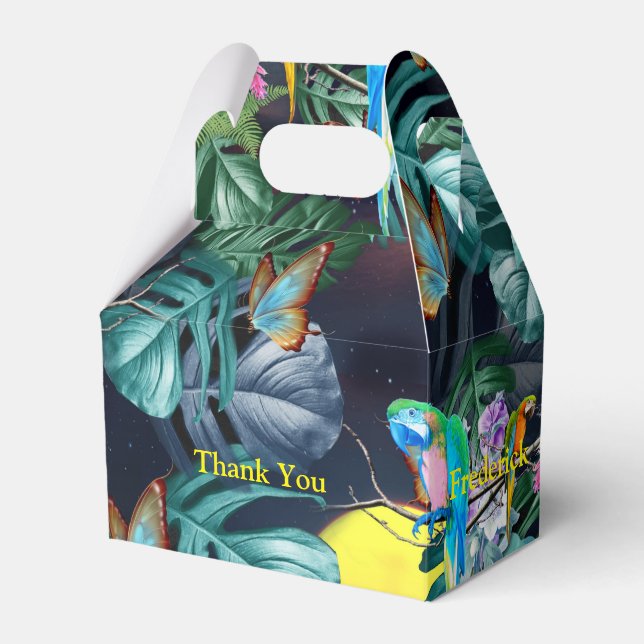 Tropical Flora Paradise at Sunset  Favor Boxes (Front Side)