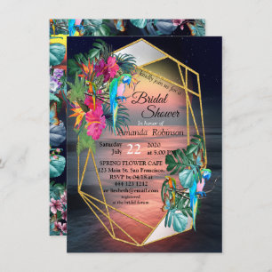Tropical Flora Paradise at Sunset Invitation