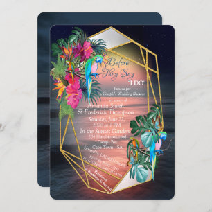 Tropical Flora Paradise at Sunset Invitation