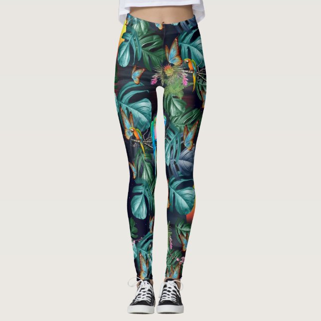 Tropical Flora Paradise at Sunset Leggings (Front)