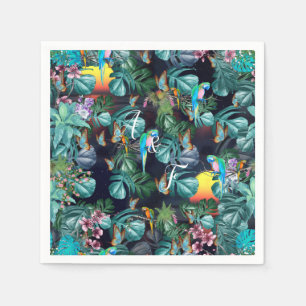 Tropical Flora Paradise at Sunset Napkins