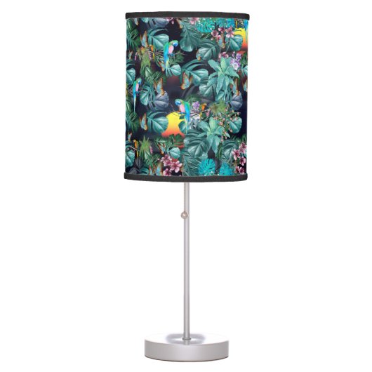Tropical Flora Paradise at Sunset Table Lamp (Front)
