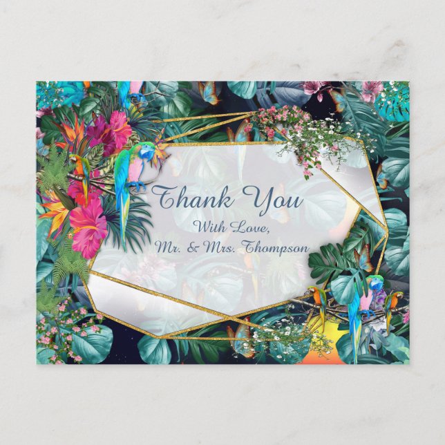 Tropical Flora Paradise & Birds Postcard (Front)