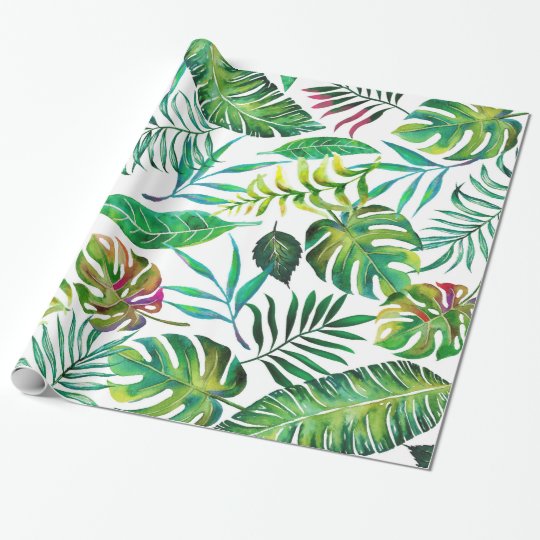 Tropical Flora Wrapping Paper | Zazzle.com