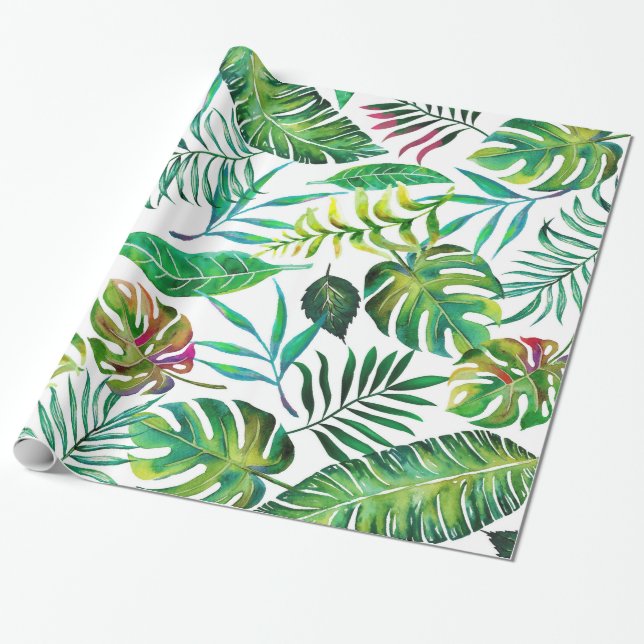 Tropical Flora Wrapping Paper (Unrolled)