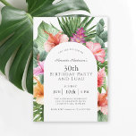 Tropical Floral 30th Birthday Party and Luau Invitation<br><div class="desc">A beautifully lush tropical 30th Birthday Party design with colorful watercolor floral elements that include hibiscus blooms, ginger flowers and a variety of tropical foliage surrounding a stylish arched frame. The looks is vibrant and alive and sets the tone for your celebration in aloha style. A trendy arched frame inset...</div>