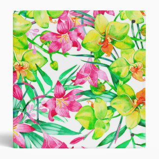 Tropical floral 3 ring binder