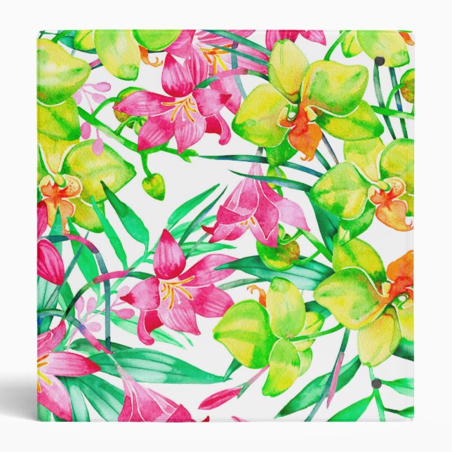 Tropical floral 3 ring binder (Back)