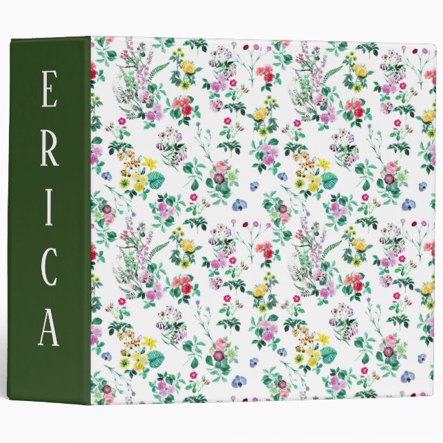 Tropical Floral 3 Ring Binder (Front/Spine)