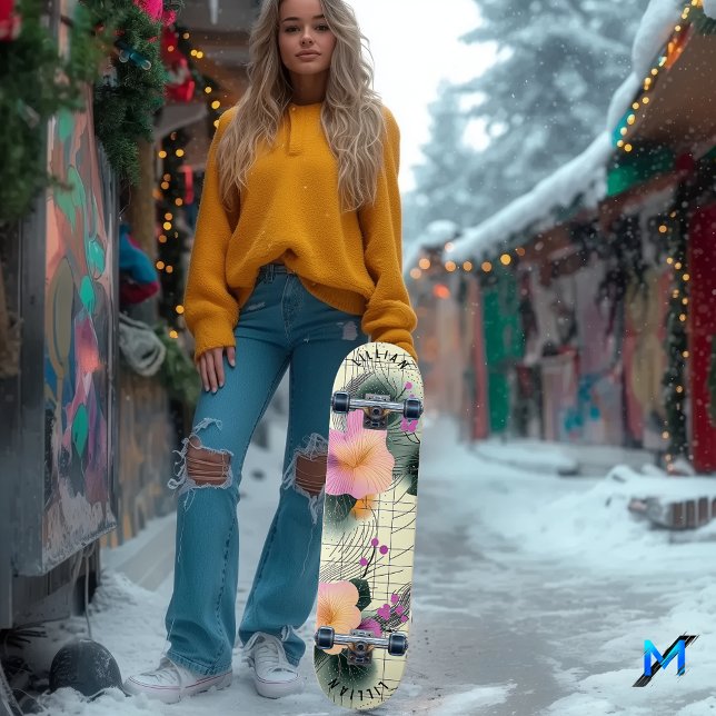 Tropical Floral Abstract Skateboard Deck (Creator Uploaded)