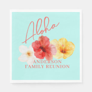 Tropical Floral Aloha Family Reunion Napkins