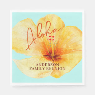 Tropical Floral Aloha Family Reunion Napkins