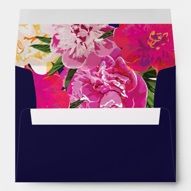 Tropical Floral and Gold Envelope (Back (Bottom))