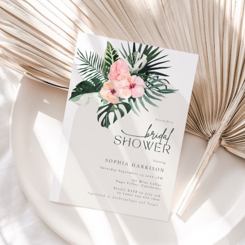 Tropical Floral Arch Bridal Shower Invitation