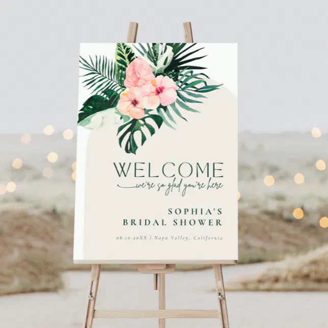Tropical Floral Arch Bridal Shower Foam Board Zazzle