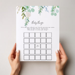 Tropical Floral Baby Bingo Shower Game