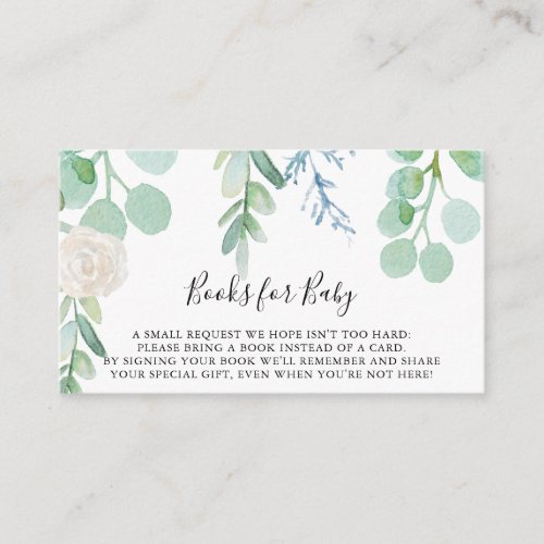 Tropical Floral Baby Shower Book Request Enclosure Card