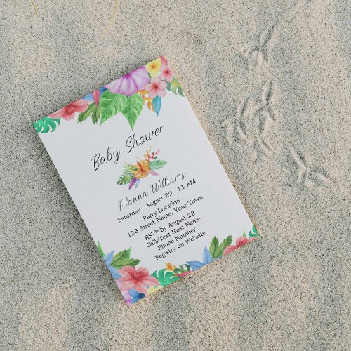 Tropical Floral Baby Shower Invitation