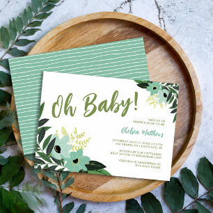 Tropical Floral Baby Shower Invitation