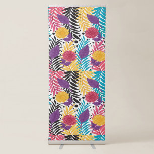 Tropical Floral Banner Retractable Display Stand