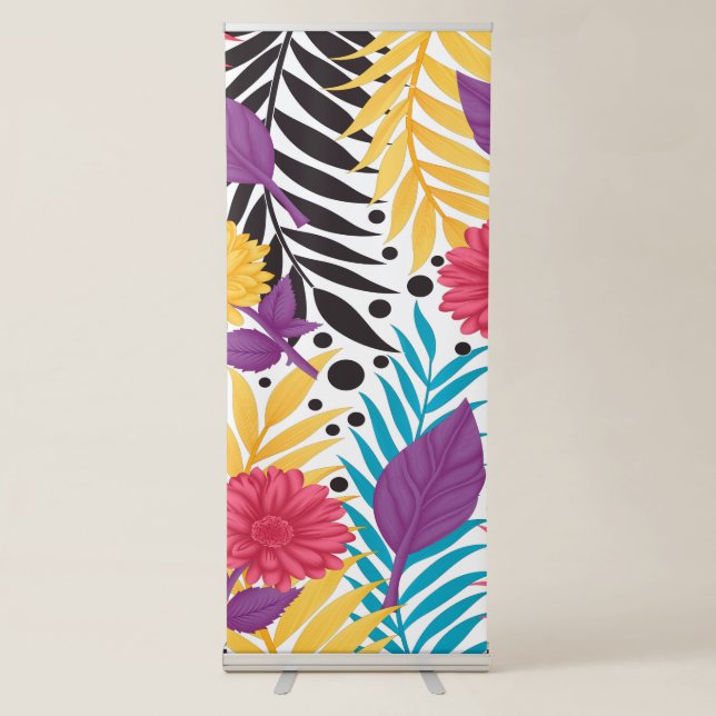 Tropical Floral Banner | Vibrant Event Backdrop (Front)