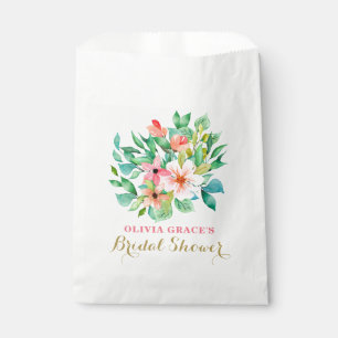 Tropical floral beach bridal shower favor bag